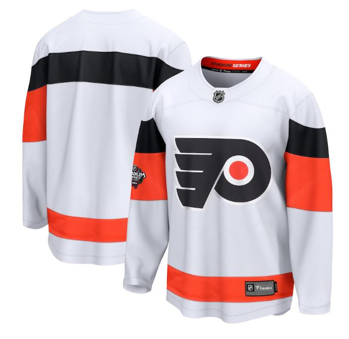 Men's Philadelphia Flyers Custom White 2024 Stadium Series Breakaway Stitched Jersey